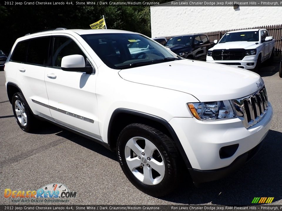 2012 Jeep Grand Cherokee Laredo 4x4 Stone White / Dark Graystone/Medium Graystone Photo #8