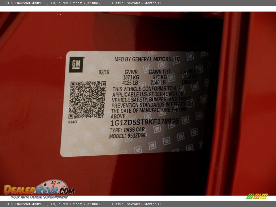 2019 Chevrolet Malibu LT Cajun Red Tintcoat / Jet Black Photo #19
