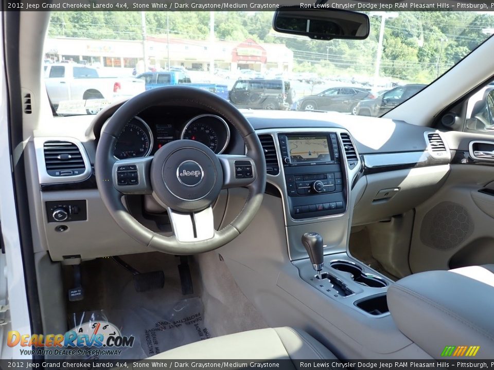 2012 Jeep Grand Cherokee Laredo 4x4 Stone White / Dark Graystone/Medium Graystone Photo #13