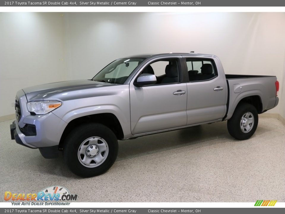 2017 Toyota Tacoma SR Double Cab 4x4 Silver Sky Metallic / Cement Gray Photo #3