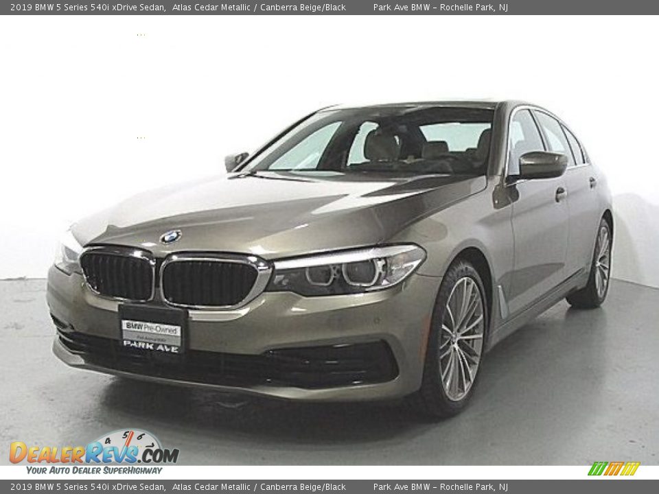 2019 BMW 5 Series 540i xDrive Sedan Atlas Cedar Metallic / Canberra Beige/Black Photo #1