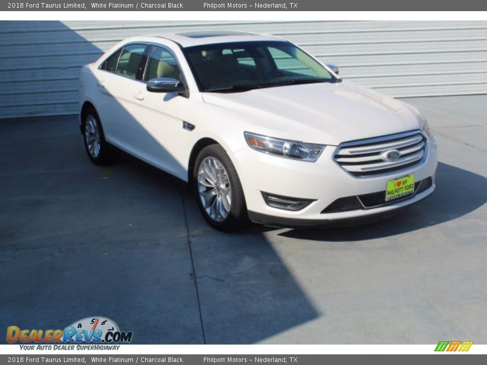 2018 Ford Taurus Limited White Platinum / Charcoal Black Photo #2