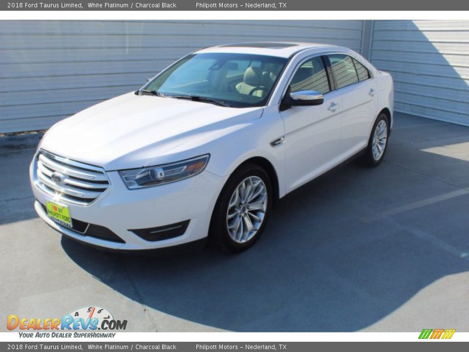 2018 Ford Taurus Limited White Platinum / Charcoal Black Photo #4