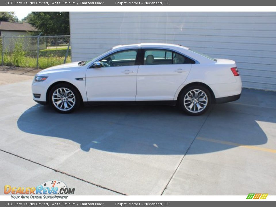 2018 Ford Taurus Limited White Platinum / Charcoal Black Photo #6