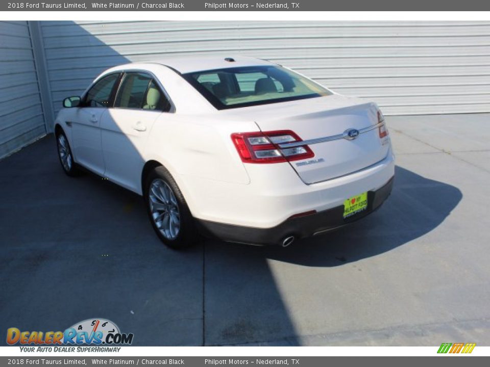 2018 Ford Taurus Limited White Platinum / Charcoal Black Photo #7