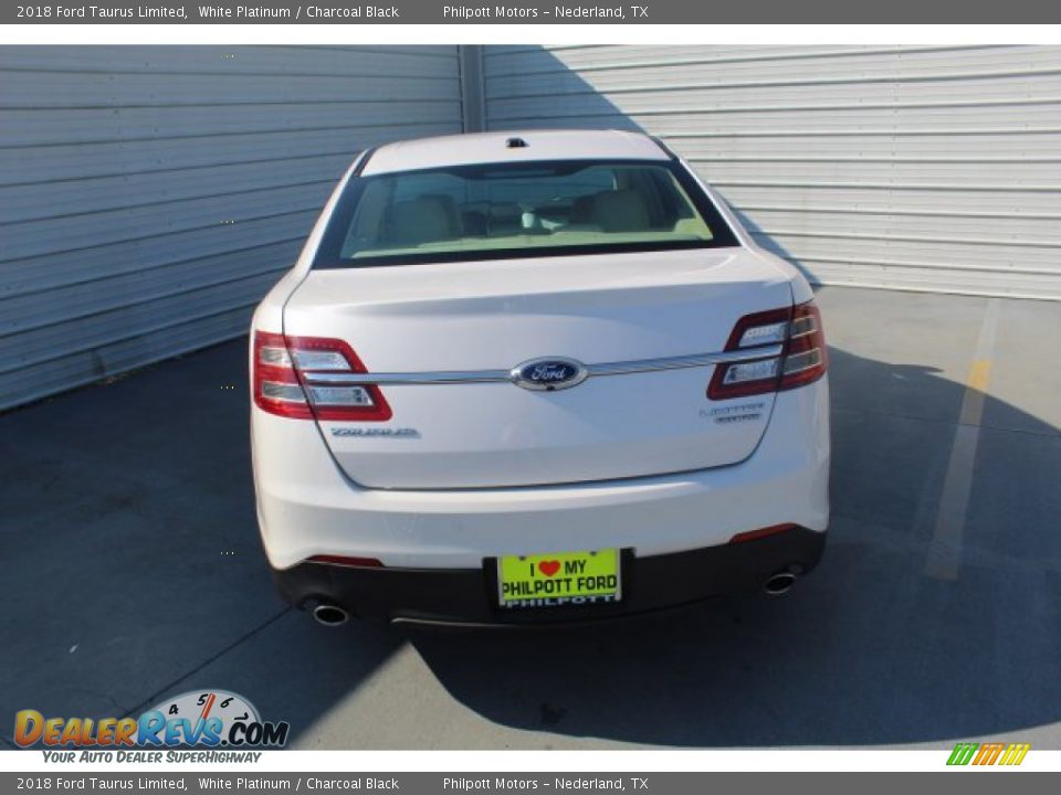 2018 Ford Taurus Limited White Platinum / Charcoal Black Photo #8