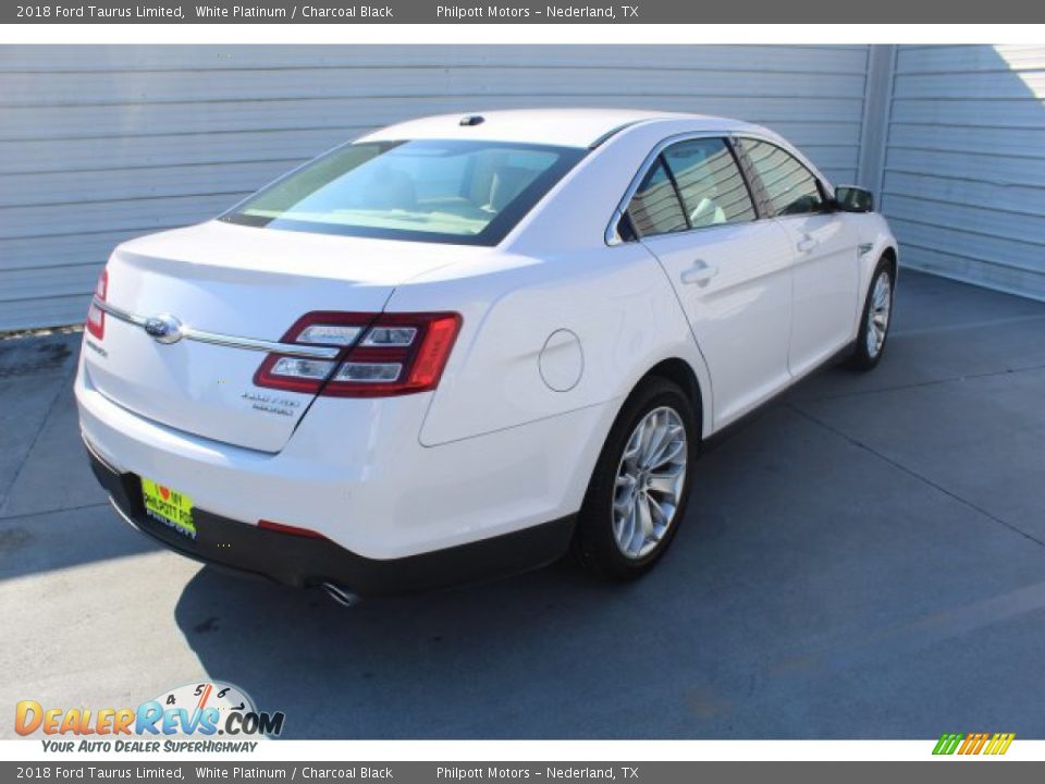 2018 Ford Taurus Limited White Platinum / Charcoal Black Photo #9