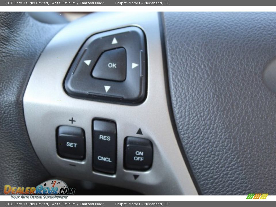 2018 Ford Taurus Limited White Platinum / Charcoal Black Photo #13