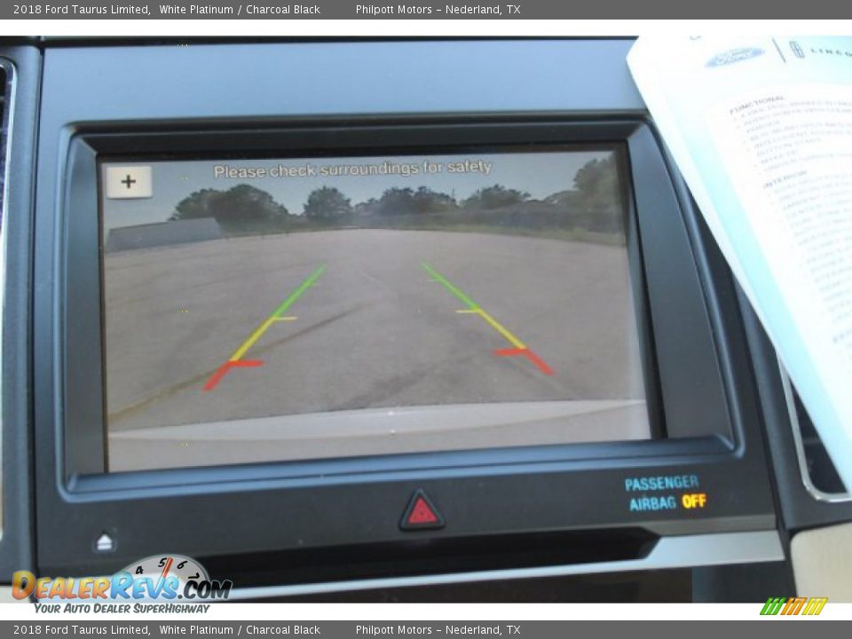 2018 Ford Taurus Limited White Platinum / Charcoal Black Photo #18