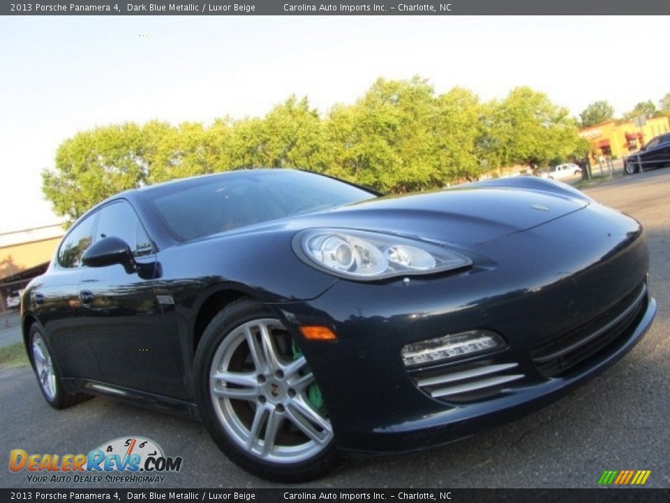 2013 Porsche Panamera 4 Dark Blue Metallic / Luxor Beige Photo #2