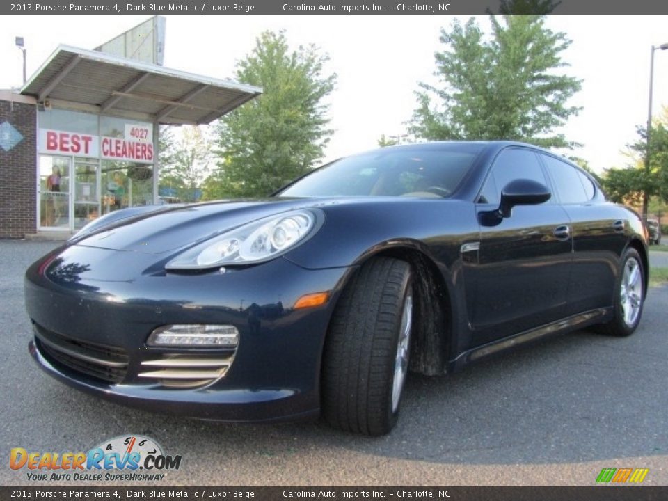 2013 Porsche Panamera 4 Dark Blue Metallic / Luxor Beige Photo #6