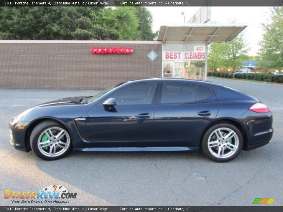2013 Porsche Panamera 4 Dark Blue Metallic / Luxor Beige Photo #7