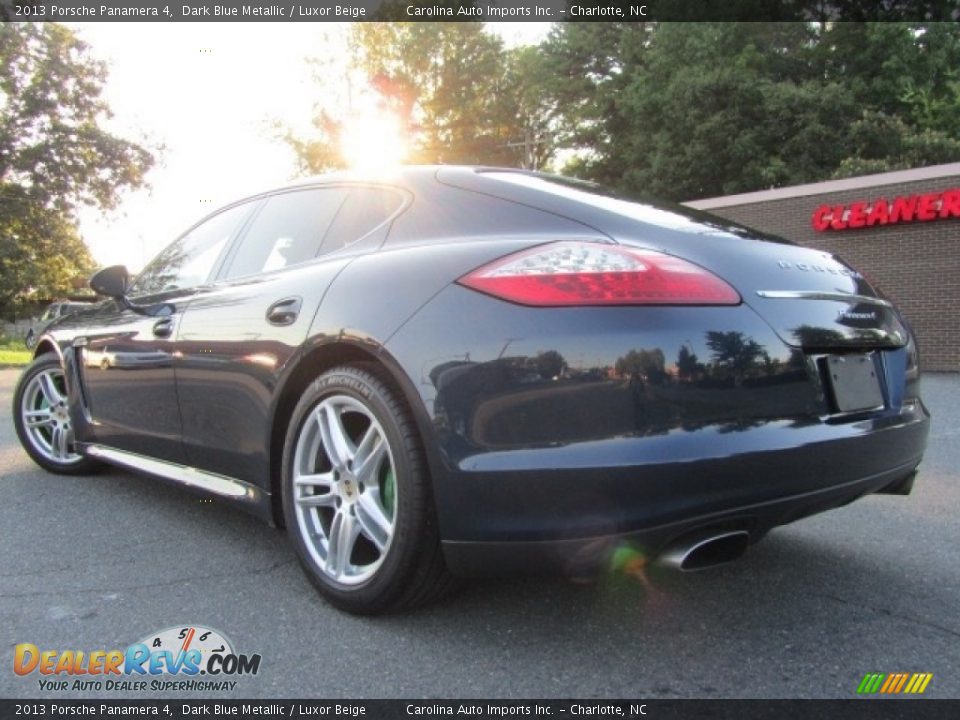2013 Porsche Panamera 4 Dark Blue Metallic / Luxor Beige Photo #8