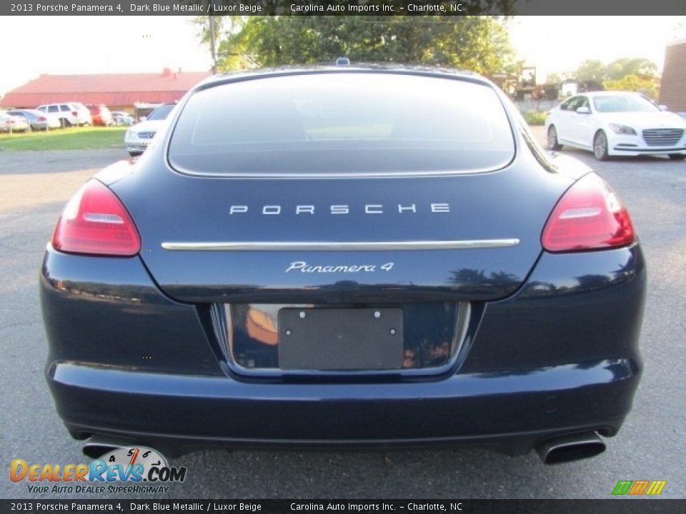 2013 Porsche Panamera 4 Dark Blue Metallic / Luxor Beige Photo #9