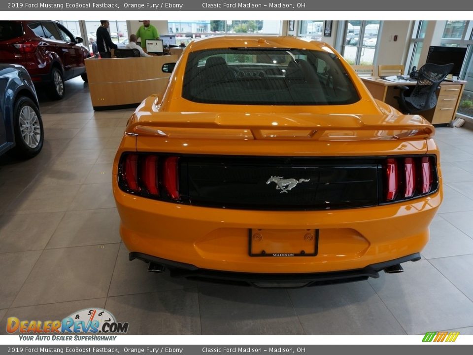 2019 Ford Mustang EcoBoost Fastback Orange Fury / Ebony Photo #4