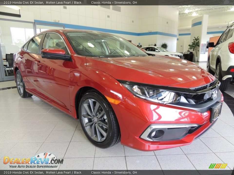 2019 Honda Civic EX Sedan Molten Lava Pearl / Black Photo #3