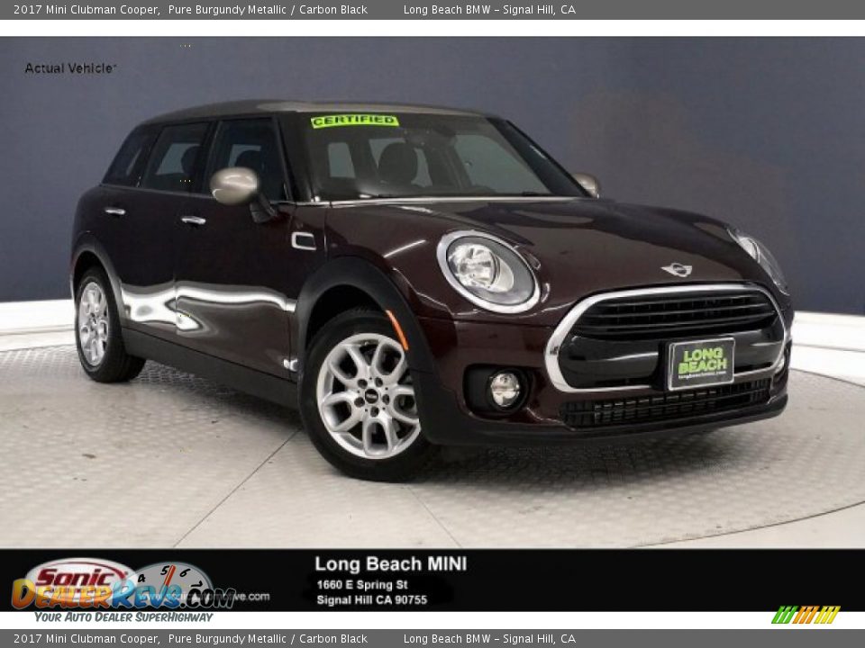 2017 Mini Clubman Cooper Pure Burgundy Metallic / Carbon Black Photo #1