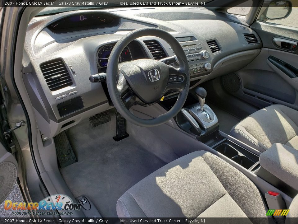 2007 Honda Civic LX Sedan Galaxy Gray Metallic / Gray Photo #14