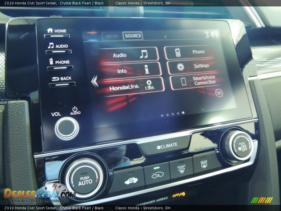 2019 Honda Civic Sport Sedan Crystal Black Pearl / Black Photo #15