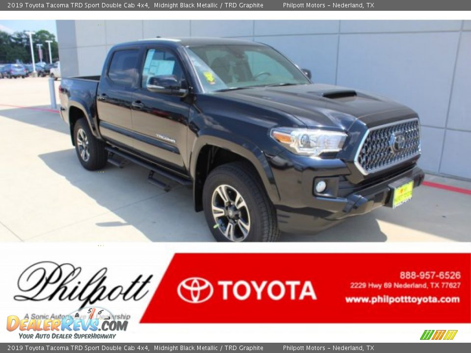 2019 Toyota Tacoma TRD Sport Double Cab 4x4 Midnight Black Metallic / TRD Graphite Photo #1