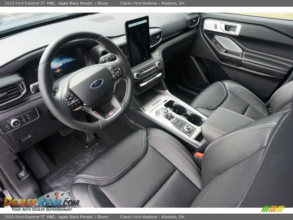 Ebony Interior - 2020 Ford Explorer ST 4WD Photo #4