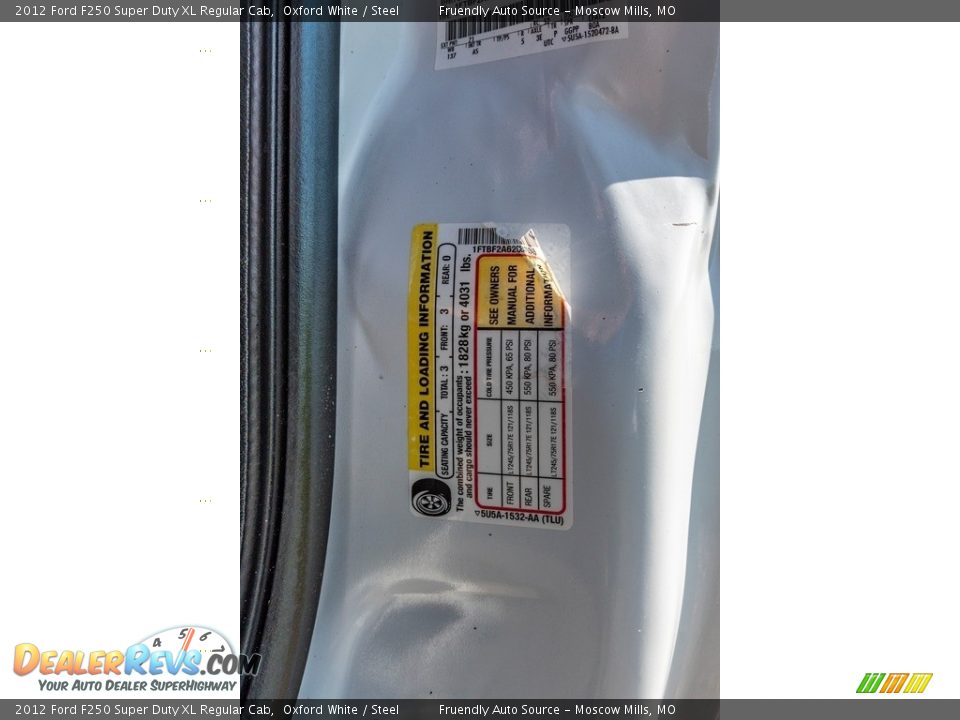 2012 Ford F250 Super Duty XL Regular Cab Oxford White / Steel Photo #33