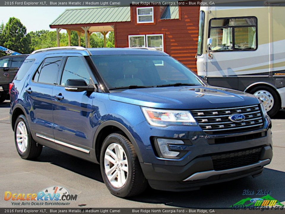 2016 Ford Explorer XLT Blue Jeans Metallic / Medium Light Camel Photo #7