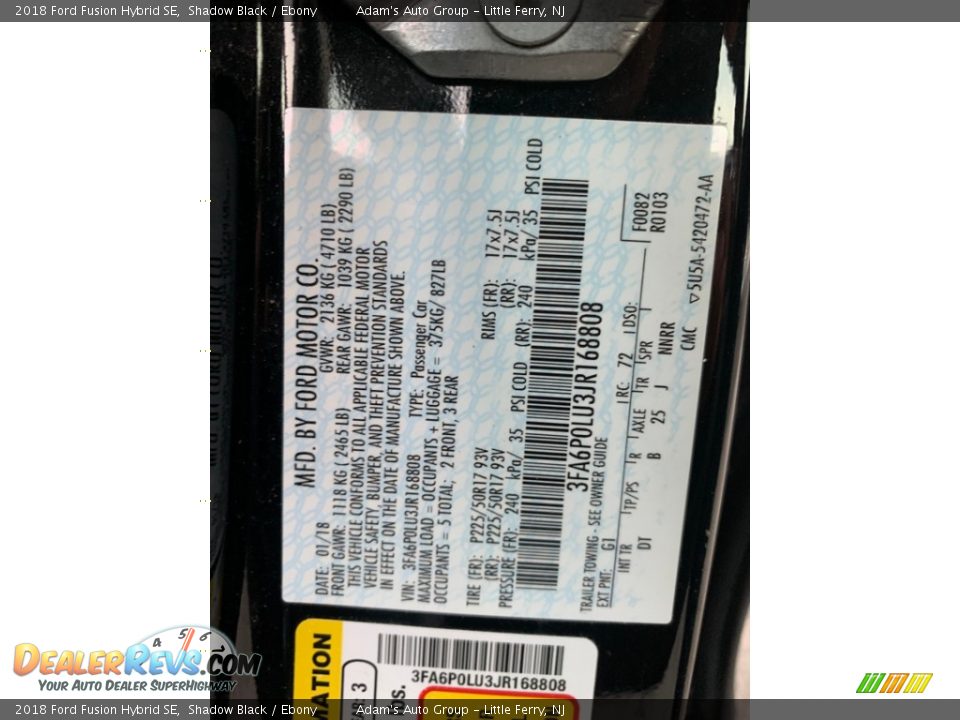 2018 Ford Fusion Hybrid SE Shadow Black / Ebony Photo #26