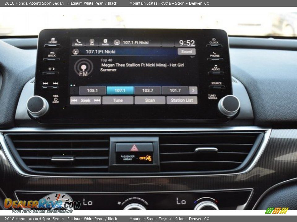 2018 Honda Accord Sport Sedan Platinum White Pearl / Black Photo #11
