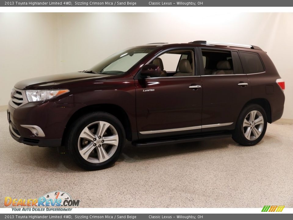 2013 Toyota Highlander Limited 4WD Sizzling Crimson Mica / Sand Beige Photo #3
