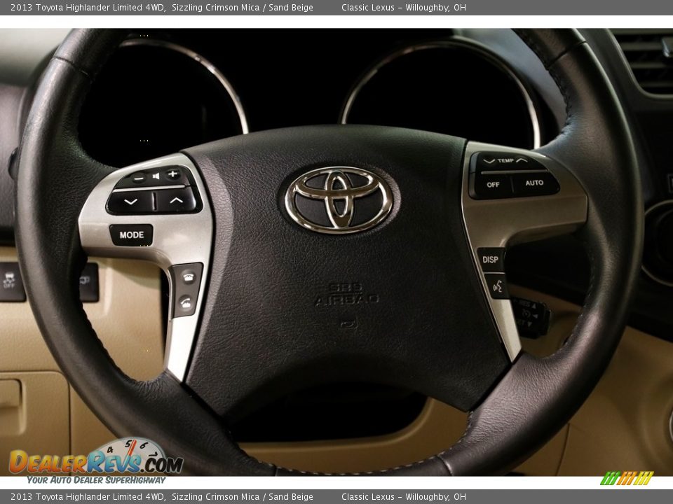 2013 Toyota Highlander Limited 4WD Sizzling Crimson Mica / Sand Beige Photo #7