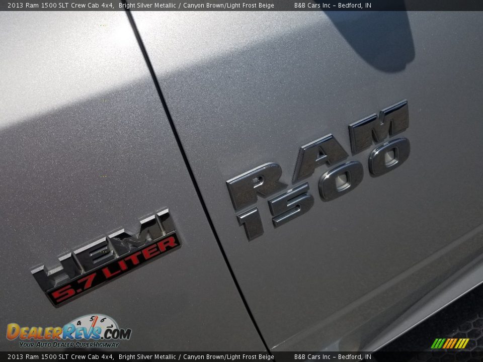 2013 Ram 1500 SLT Crew Cab 4x4 Bright Silver Metallic / Canyon Brown/Light Frost Beige Photo #10