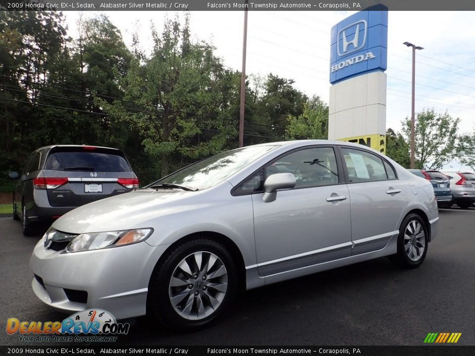 2009 Honda Civic EX-L Sedan Alabaster Silver Metallic / Gray Photo #1
