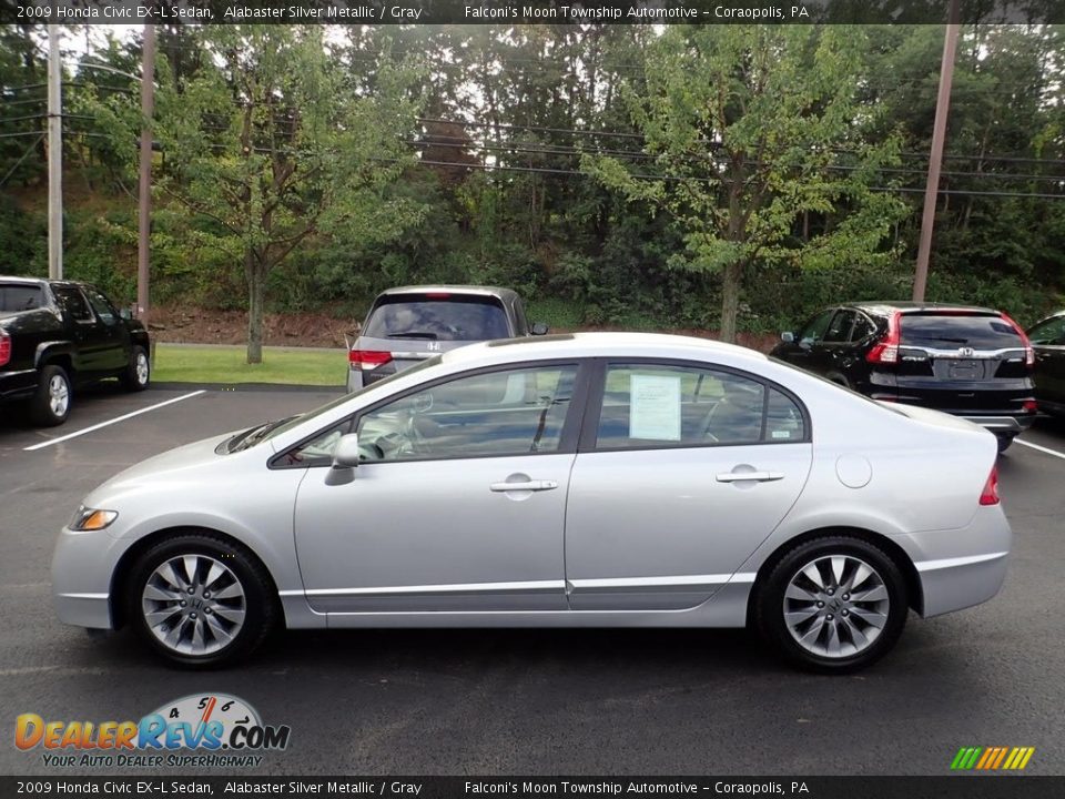 2009 Honda Civic EX-L Sedan Alabaster Silver Metallic / Gray Photo #2