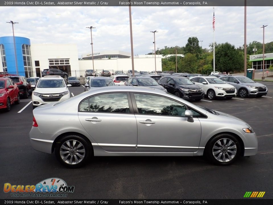 2009 Honda Civic EX-L Sedan Alabaster Silver Metallic / Gray Photo #6