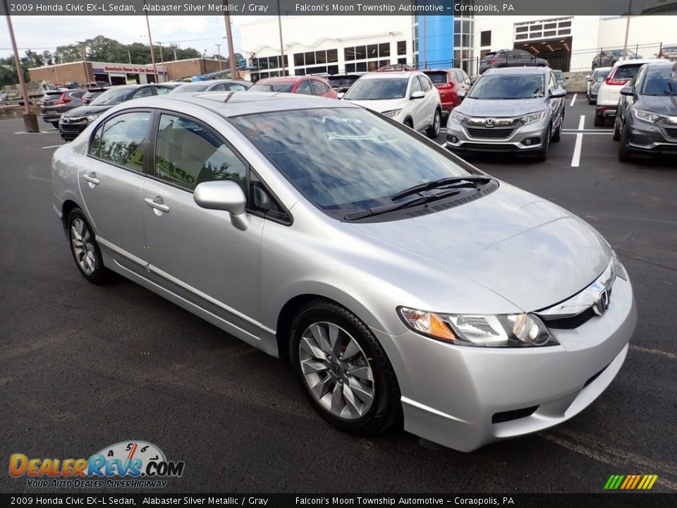 2009 Honda Civic EX-L Sedan Alabaster Silver Metallic / Gray Photo #7