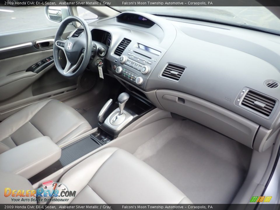 2009 Honda Civic EX-L Sedan Alabaster Silver Metallic / Gray Photo #11