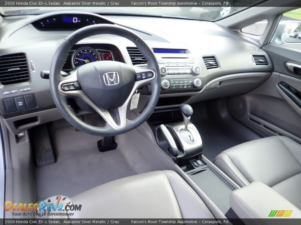 2009 Honda Civic EX-L Sedan Alabaster Silver Metallic / Gray Photo #17