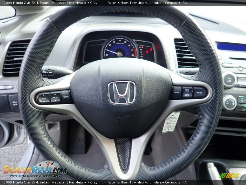 2009 Honda Civic EX-L Sedan Alabaster Silver Metallic / Gray Photo #22