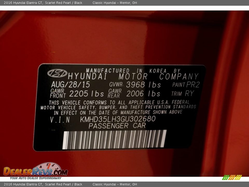 2016 Hyundai Elantra GT Scarlet Red Pearl / Black Photo #16