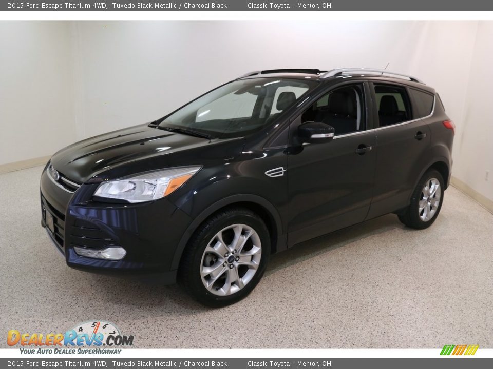 2015 Ford Escape Titanium 4WD Tuxedo Black Metallic / Charcoal Black Photo #3