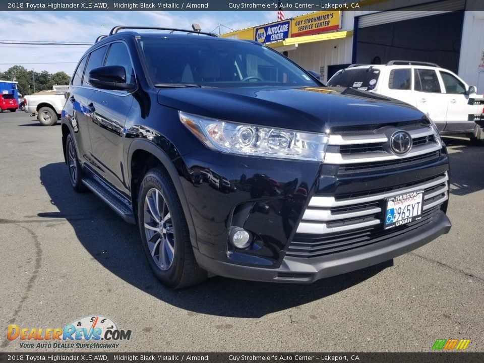 2018 Toyota Highlander XLE AWD Midnight Black Metallic / Almond Photo #1