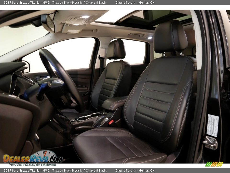 2015 Ford Escape Titanium 4WD Tuxedo Black Metallic / Charcoal Black Photo #6