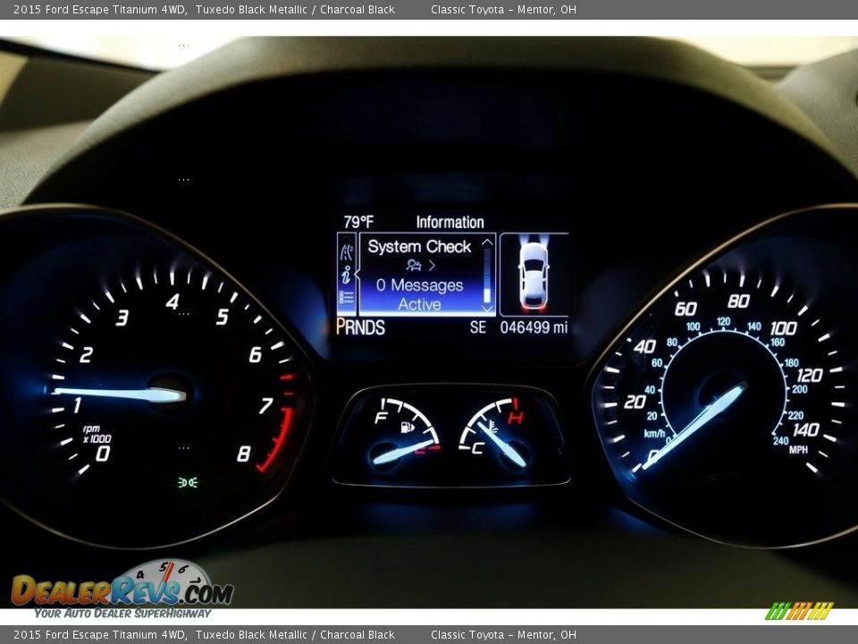 2015 Ford Escape Titanium 4WD Tuxedo Black Metallic / Charcoal Black Photo #8