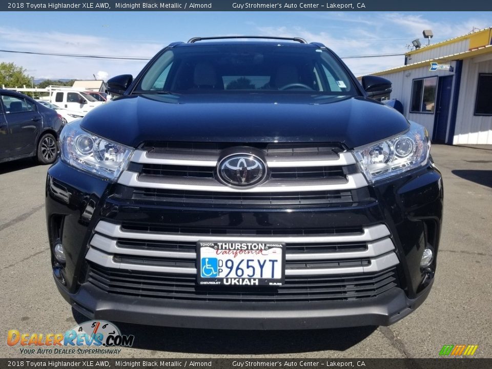 2018 Toyota Highlander XLE AWD Midnight Black Metallic / Almond Photo #3