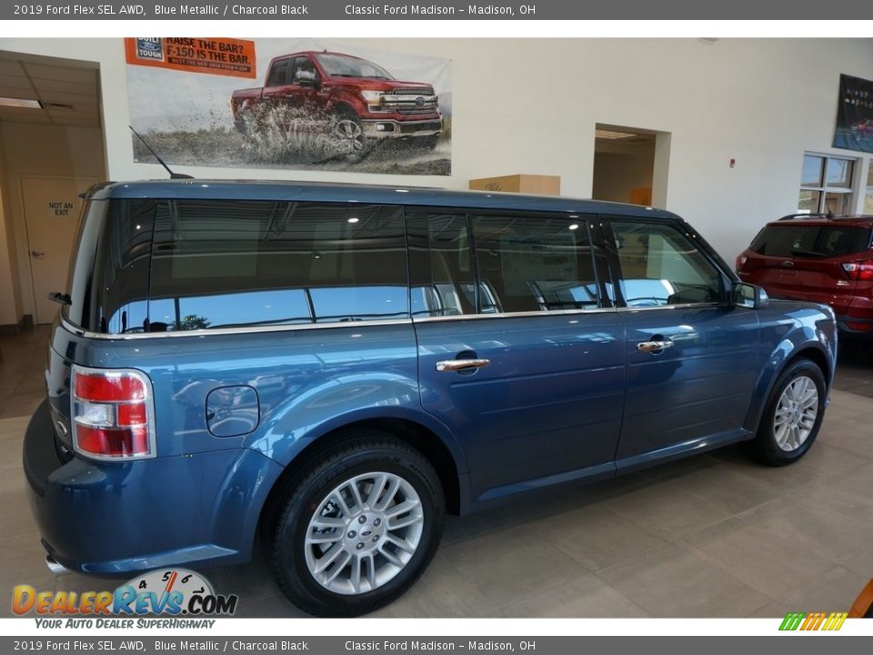 2019 Ford Flex SEL AWD Blue Metallic / Charcoal Black Photo #4