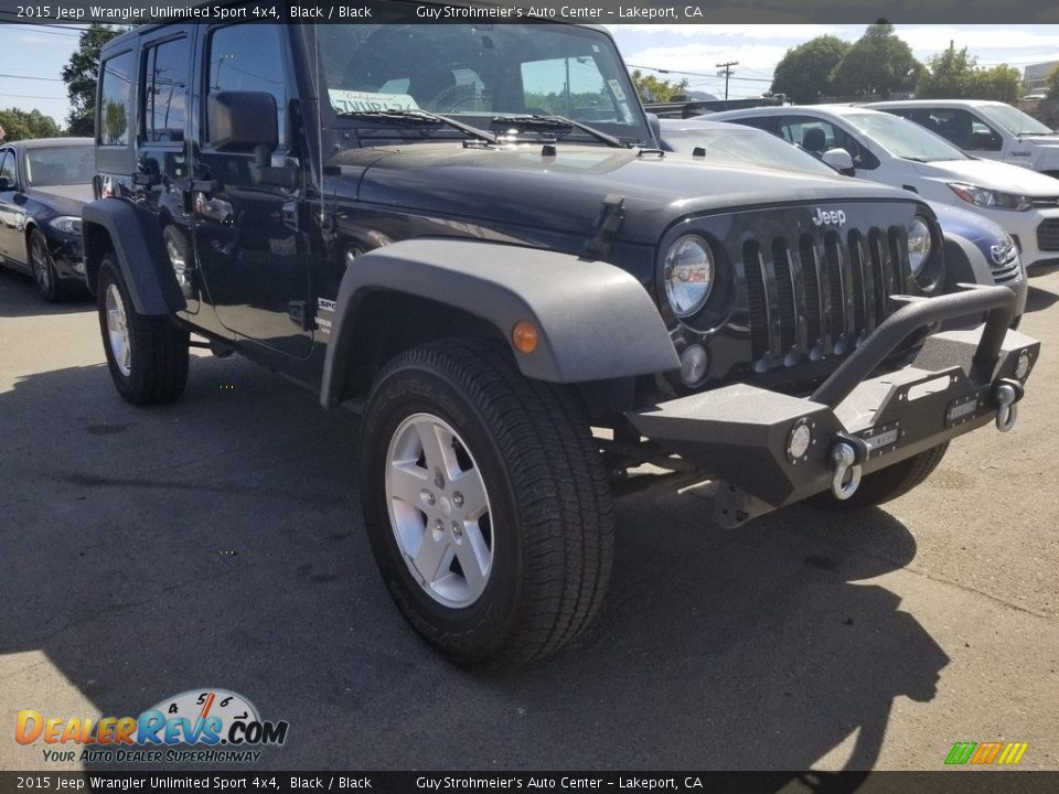 2015 Jeep Wrangler Unlimited Sport 4x4 Black / Black Photo #1