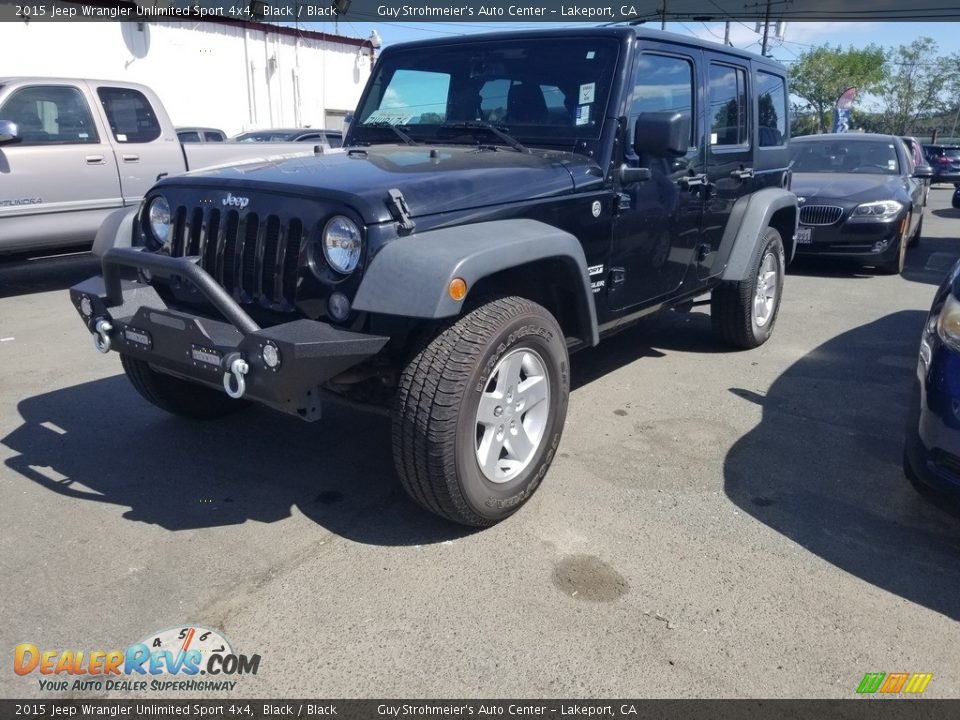 2015 Jeep Wrangler Unlimited Sport 4x4 Black / Black Photo #2