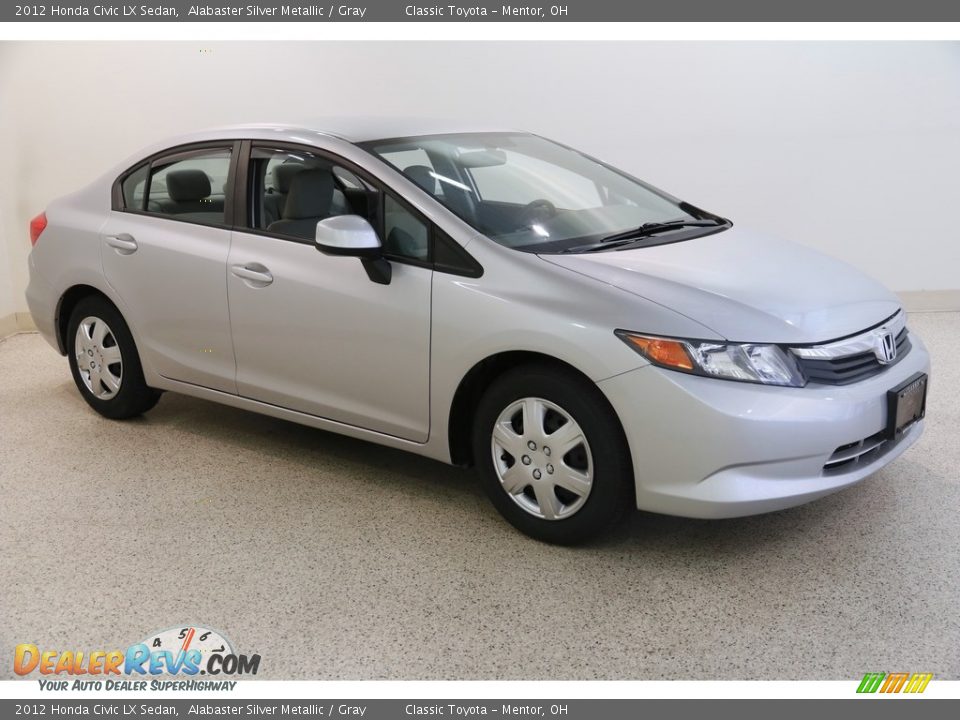 2012 Honda Civic LX Sedan Alabaster Silver Metallic / Gray Photo #1