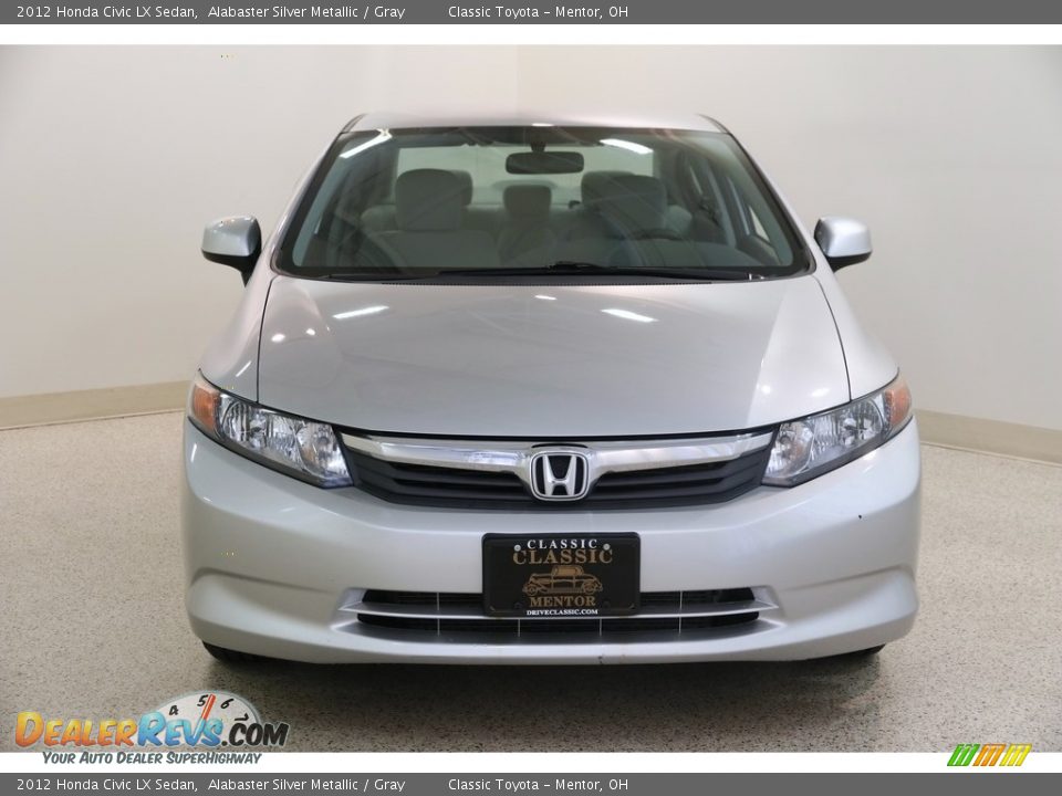2012 Honda Civic LX Sedan Alabaster Silver Metallic / Gray Photo #2